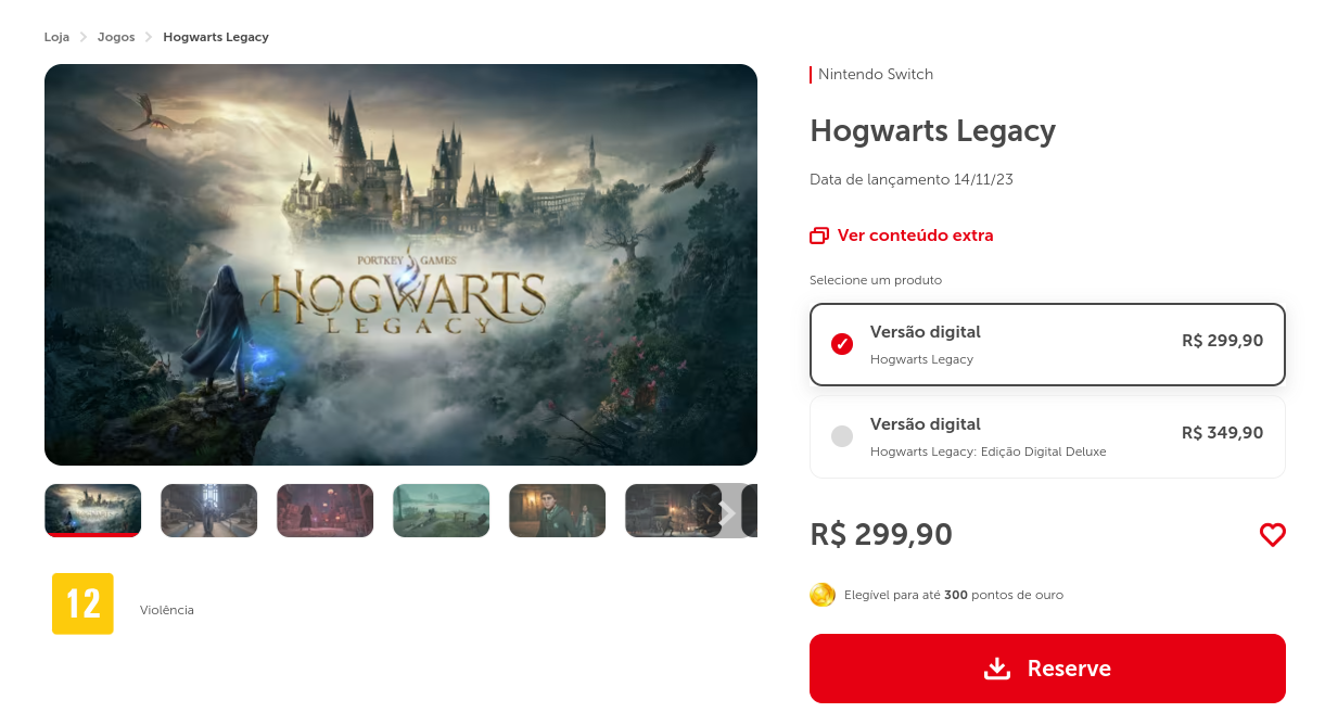 Hogwarts Legacy também será lançado para Nintendo Switch!