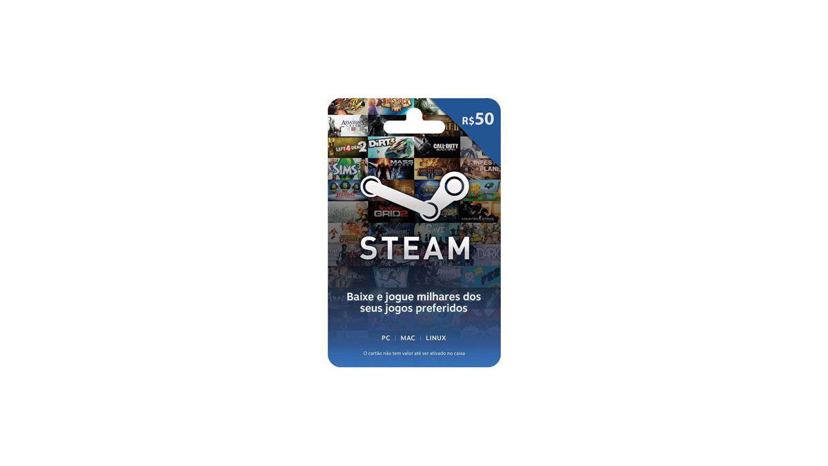 Gift Card STEAM: 50 Reais - Cartão Presente Digital