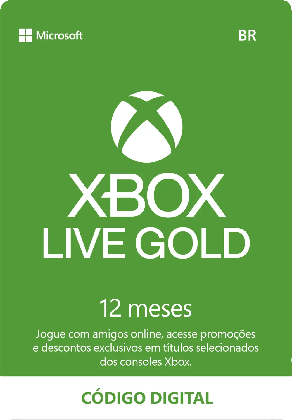 Comprar Gift Card Digital Xbox Live Gold - Cartão Presente Assinatura: 12  Meses - Full Cards  Cartão Presente, Recarga e Assinaturas é aqui! Tudo em  Códigos: Jogos Digitais Xbox, Game Pass