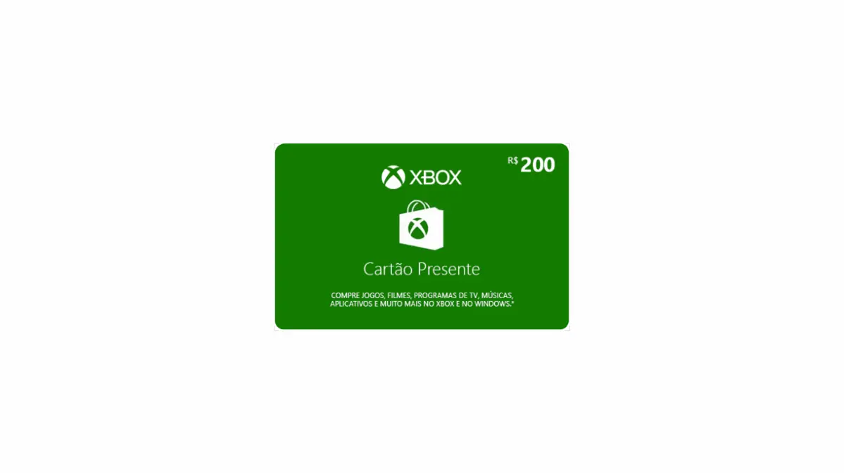 Gift Card Xbox Cartão Presente Microsoft Live R$ 290 Reais